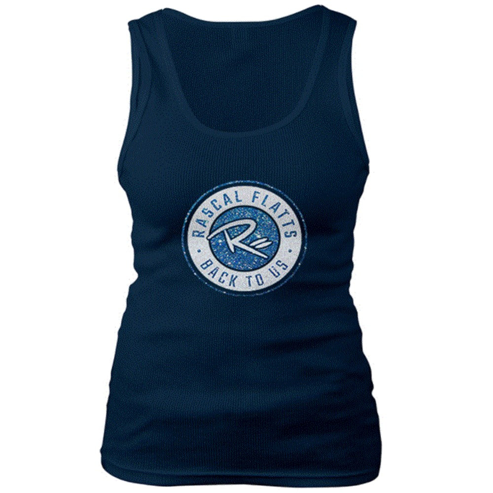 Ladies Navy Glitter Tank