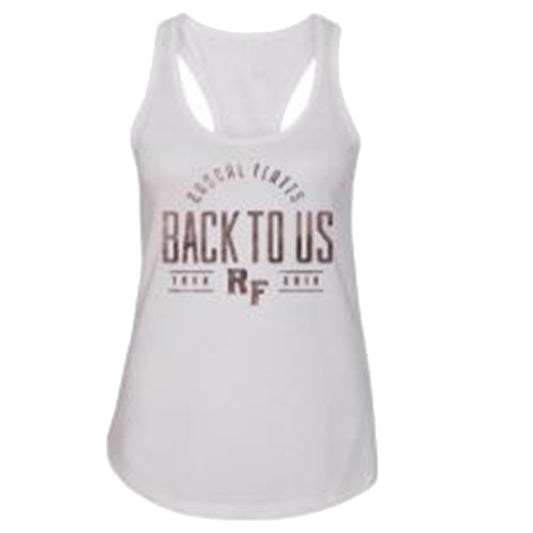 Ladies White Back To Us Tank