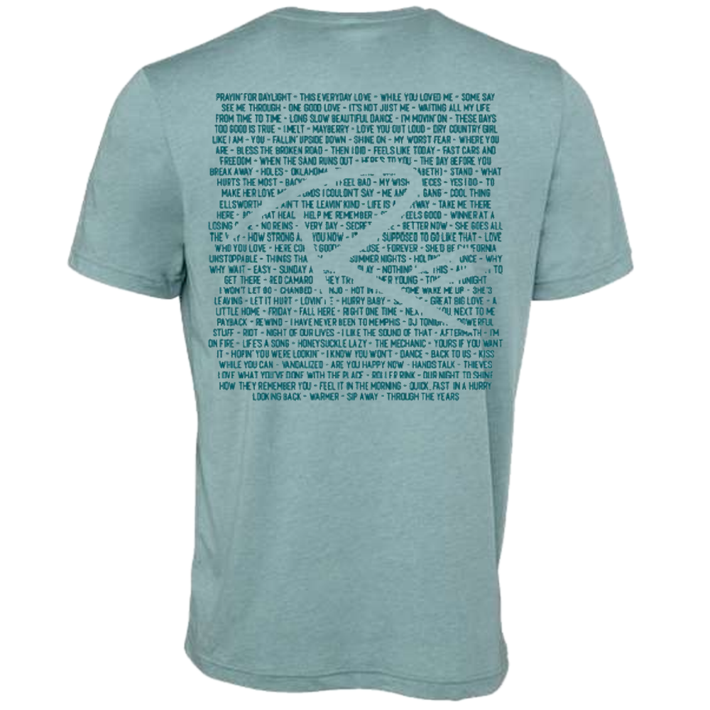 Heather Blue Lagoon Song Title Tee