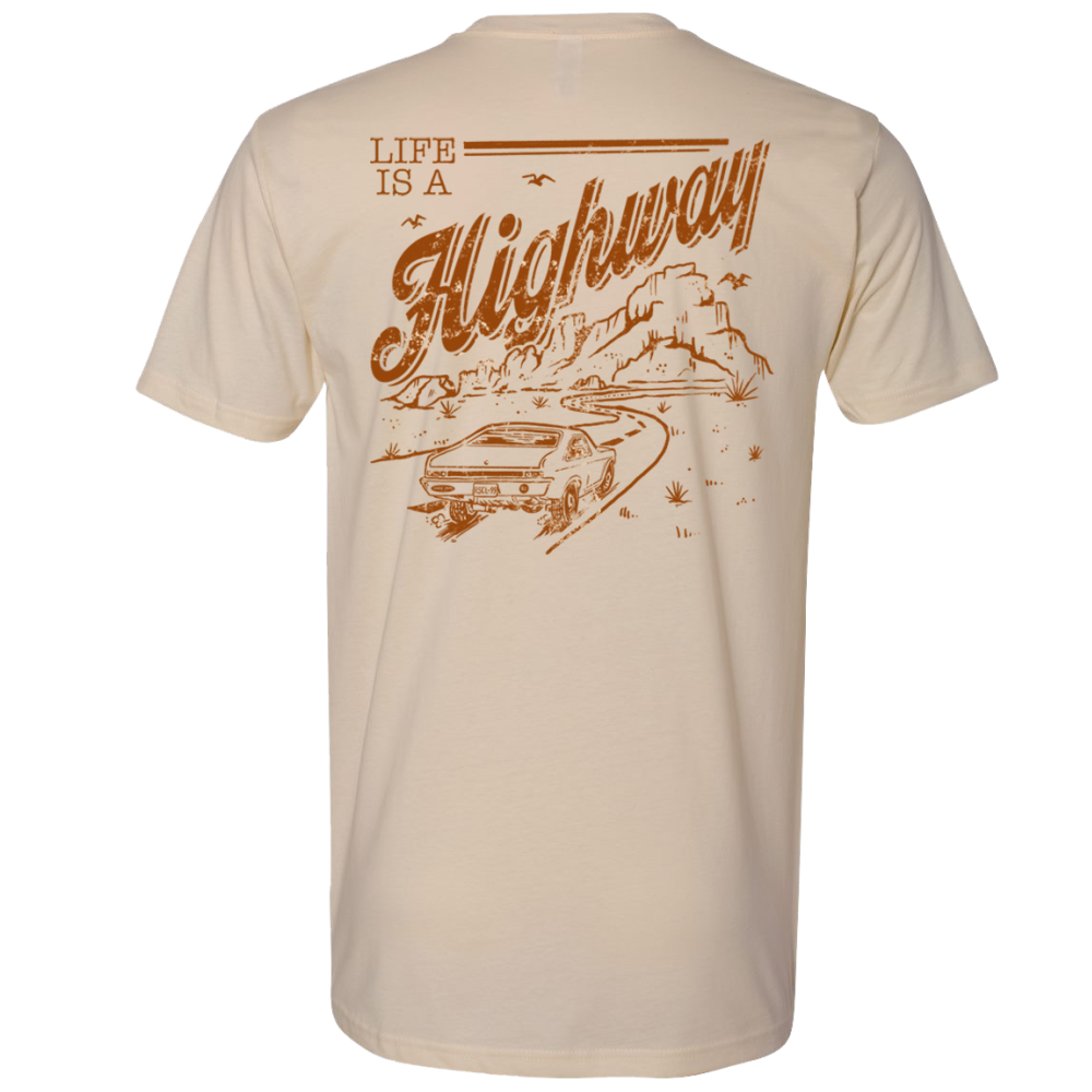 Life is a Highway Cream Tee- PRE ORDER