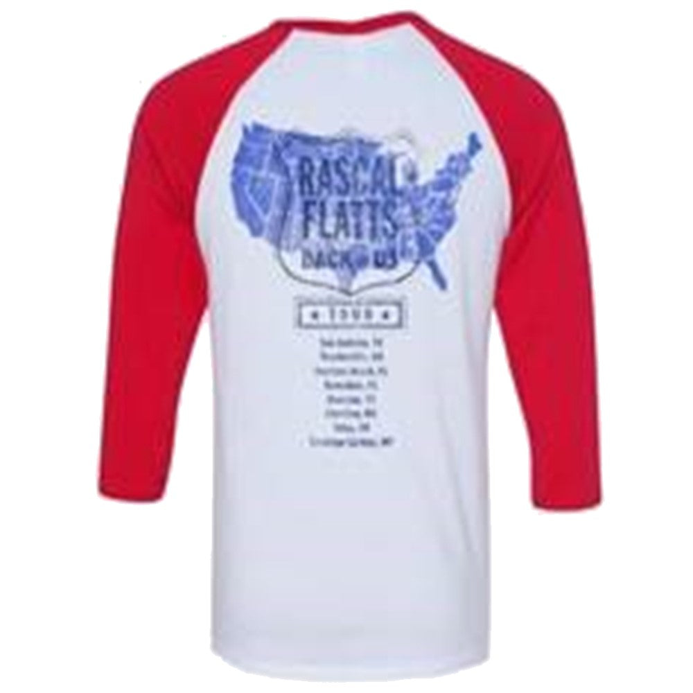 White and Red Raglan Road Sign Tee